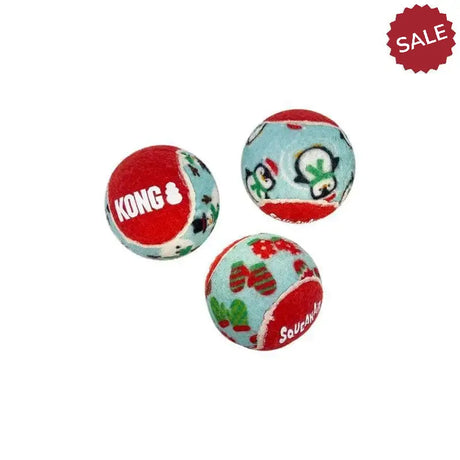 Kong Xmas SqueakerAir Tennis Ball x6 M Dog Toys