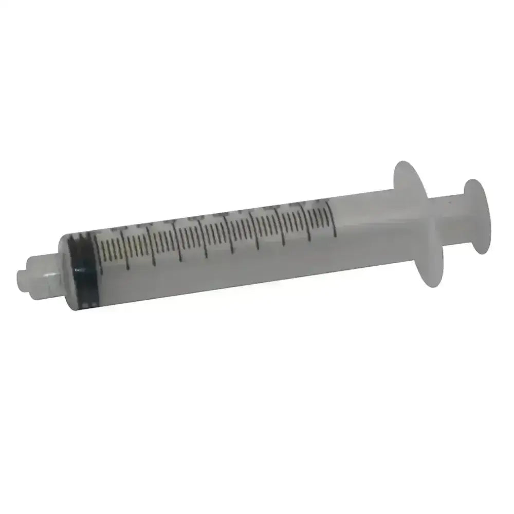 Clear plastic kruuse disposable syringe with black clear graduations and white plunger for quality disposable syringes