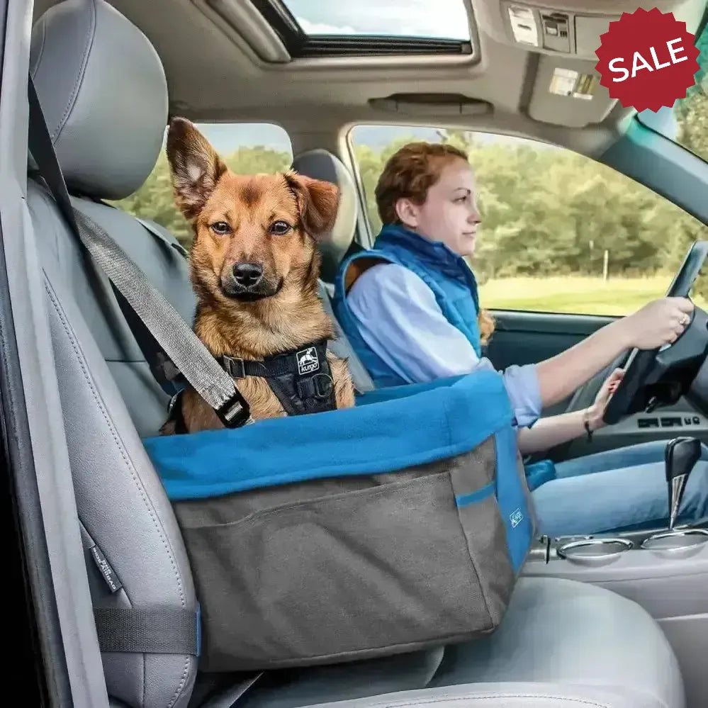 Kurgo Heather Booster Seat Charcoal/Blue Dog Car Accessories