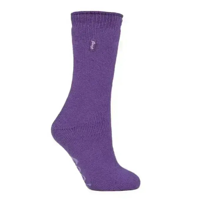Purple ladies jeep renegade thermal boot socks with ribbed cuff, smooth toe seams, and subtle brand logo on the side