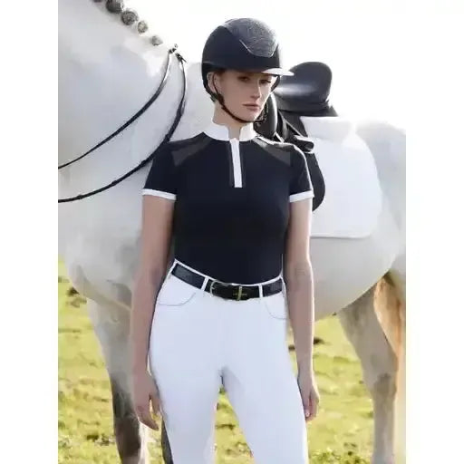 LeMeiux Camille Short Sleeve Show Shirt Navy Navy UK 6 Show Shirts