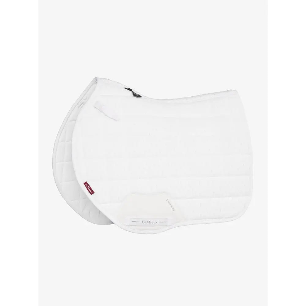 White lemieux 3d mesh eurojump square white saddle pad with soft padded design and durable fabric weave