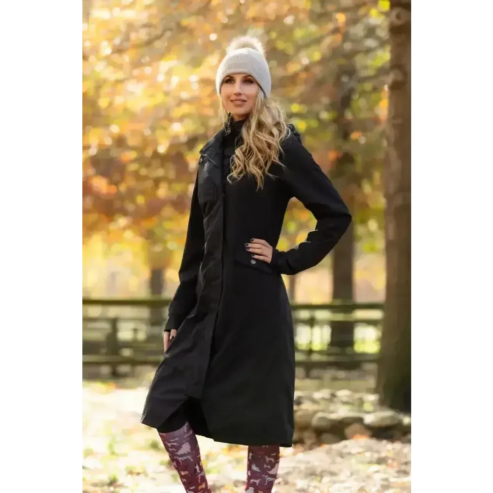 Lemieux Amelie Waterproof Lightweight Riding Coat Black UK 6 Black Outdoor Coats