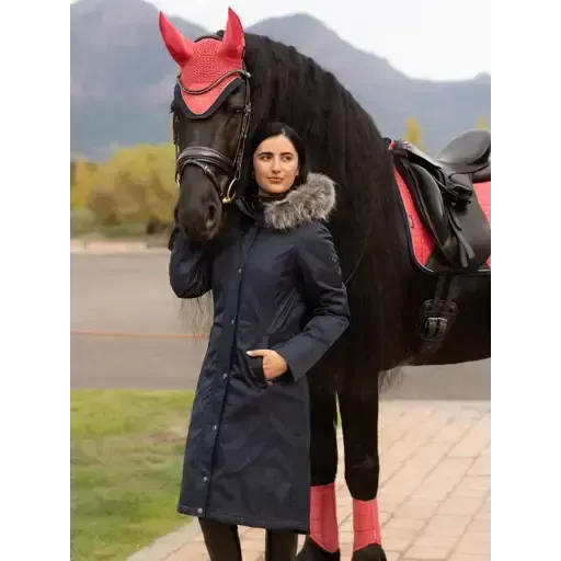 Lemieux Anya Waterproof Riding Coat Navy Navy UK 6 Outdoor Coats