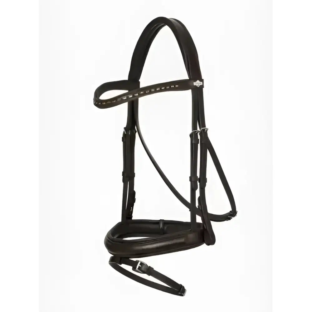 Black leather lemieux arika dressage bridle with silver fittings dressage bridle and stitched detailing