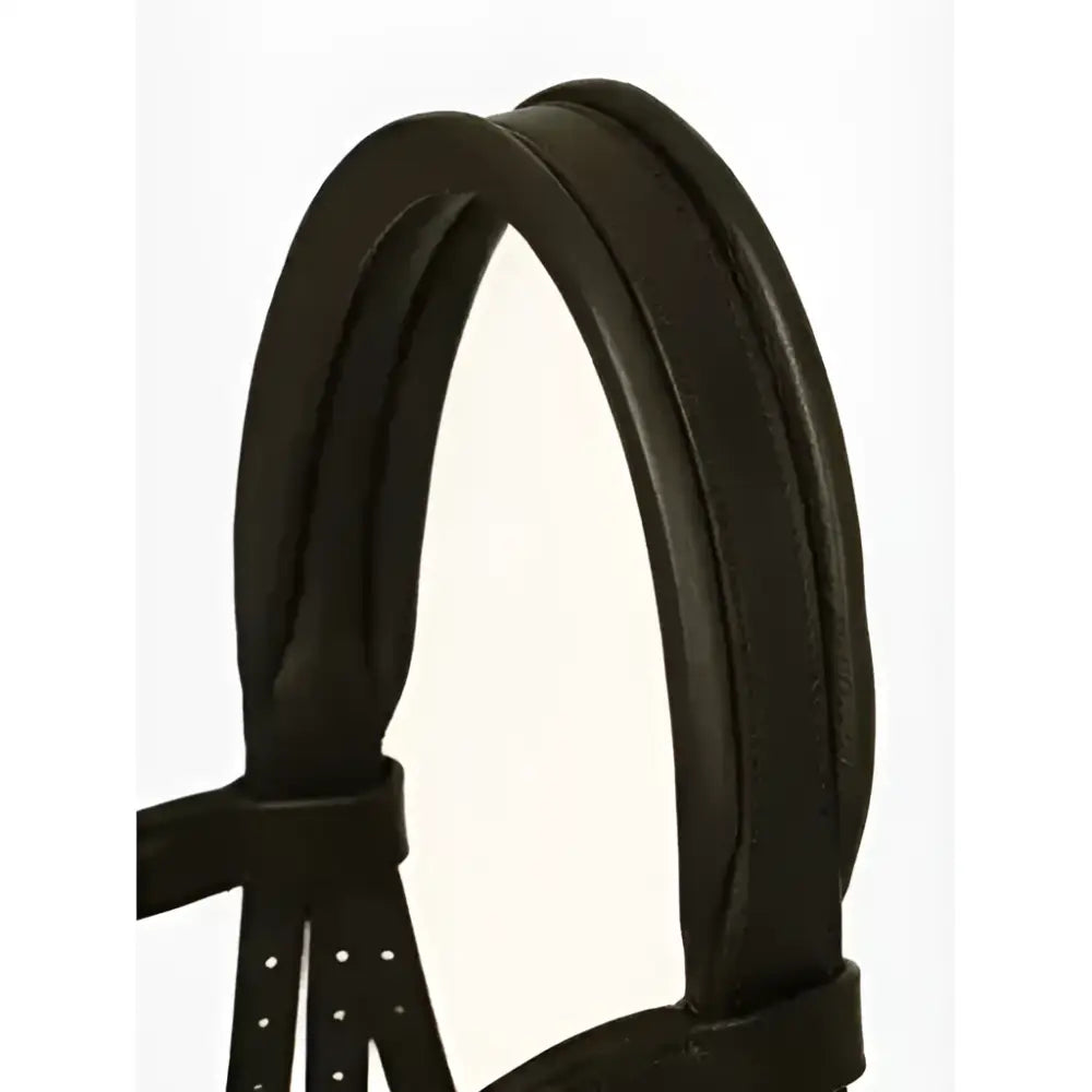 LeMieux arika drop bridle in brown leather with padded headpiece and anatomically shaped browband offers comfort and style