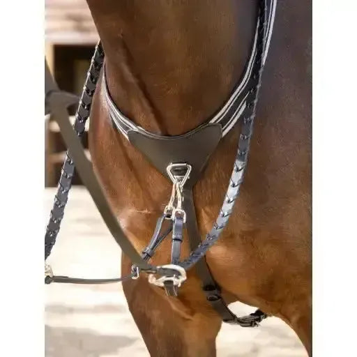 LeMieux Arika Elasticated Breastplate Black/Silver Cob Black/Silver Breastplates