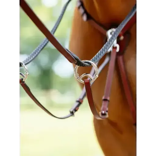 LeMieux Breastplate (D-Ring Attachment) Chestnut/Silver Chestnut Cob Breastplates