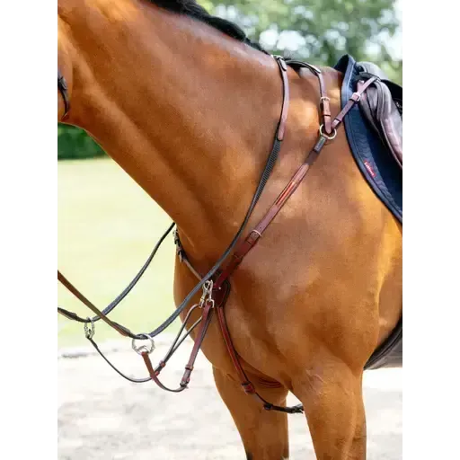 LeMieux Breastplate (D-Ring Attachment) Chestnut/Silver Chestnut Cob Breastplates