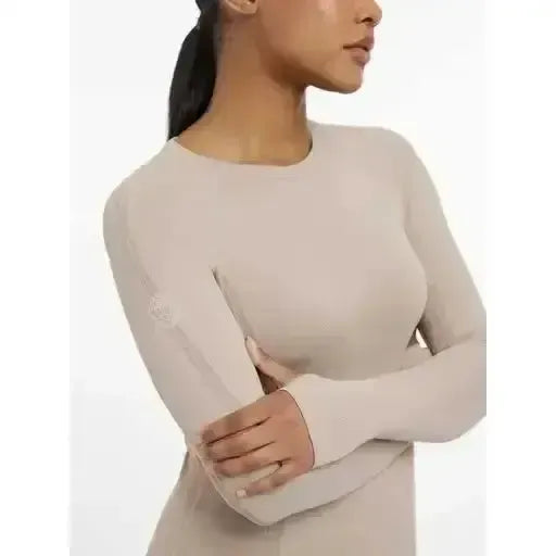 Lemieux Britney Seamless Long Sleeve Top Almond Almond UK 6 Base Layers