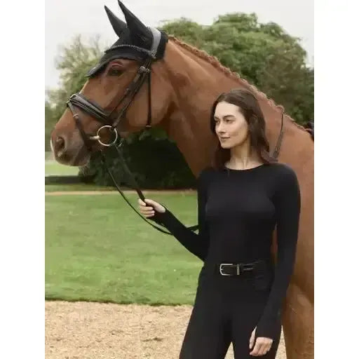 LeMieux Britney Seamless Long Sleeve Top Black Black UK 6 Base Layers