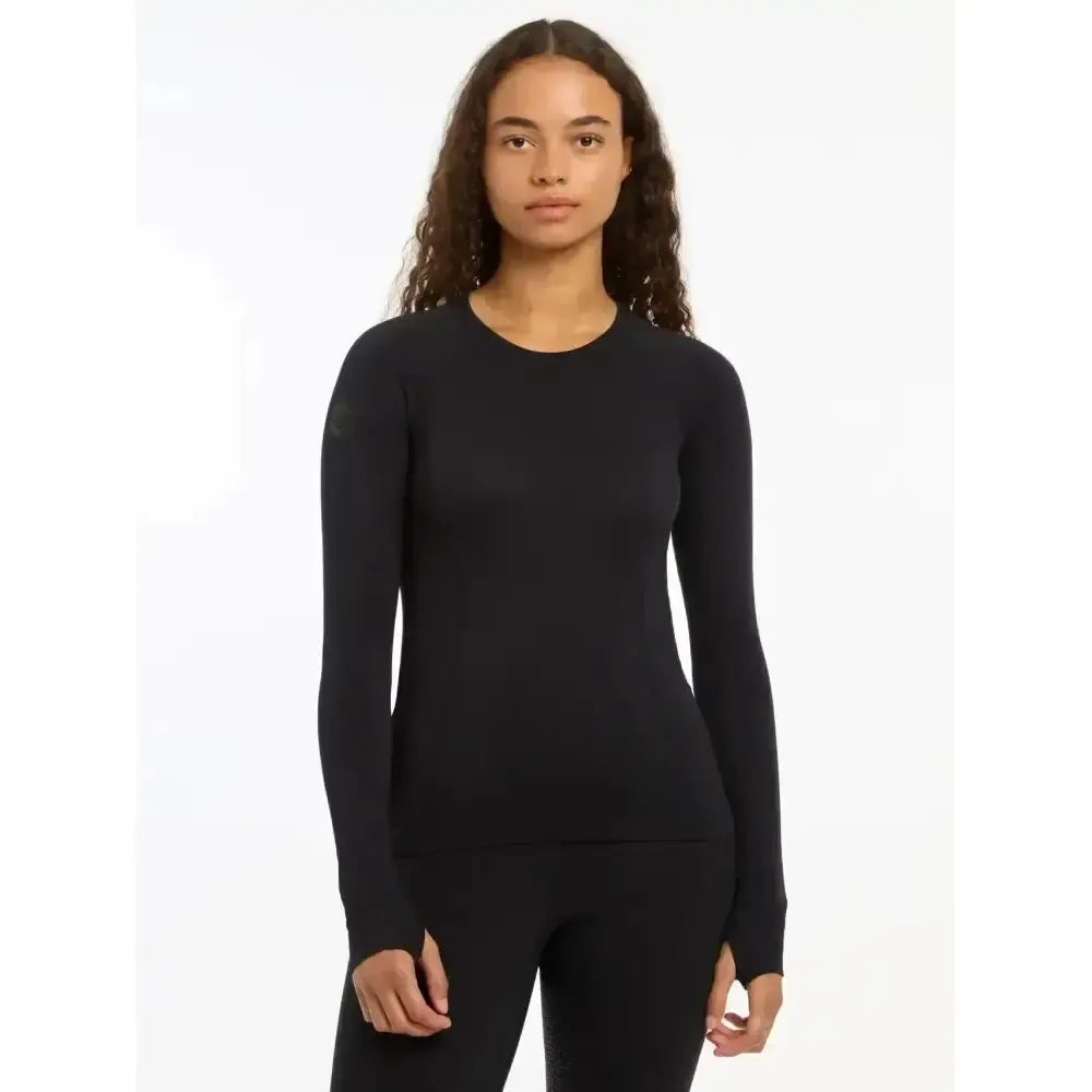 LeMieux Britney Seamless Long Sleeve Top Black Black UK 6 Base Layers