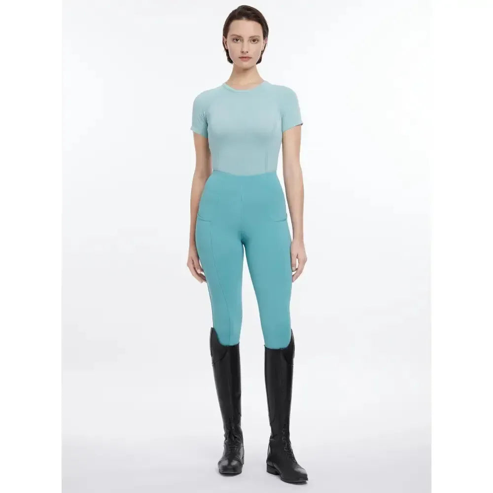 Lemieux Britney Seamless Short Sleeve Top Aqua Aqua UK 6 T Shirts