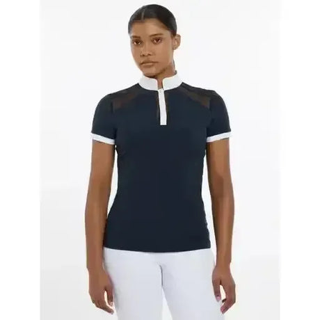 LeMieux Camille Short Sleeve Show Shirt Navy UK 6 Navy Show Shirts