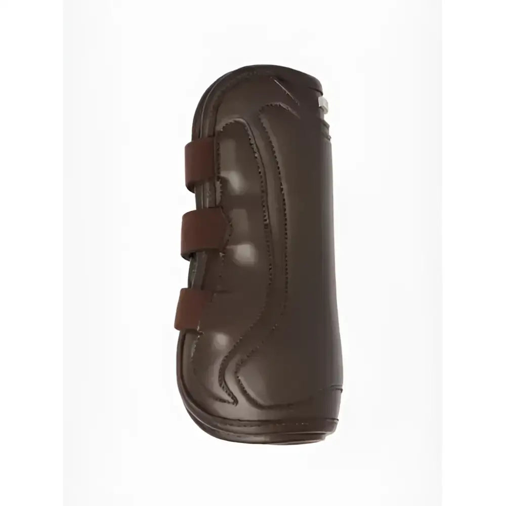 Brown leather lemieux capella strap tendon boots with three adjustable straps for secure fit