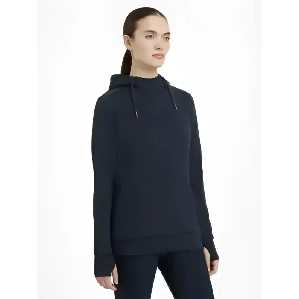 Black lemieux classique hoodie navy with ribbed cuffs hem front pocket and drawstrings for casual wear