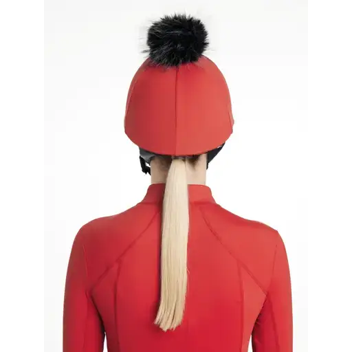 LeMieux Classique Pom Hat Silk Chilli Chilli One Size Hat Silks