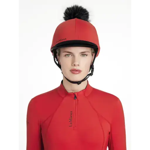 LeMieux Classique Pom Hat Silk Chilli Chilli One Size Hat Silks