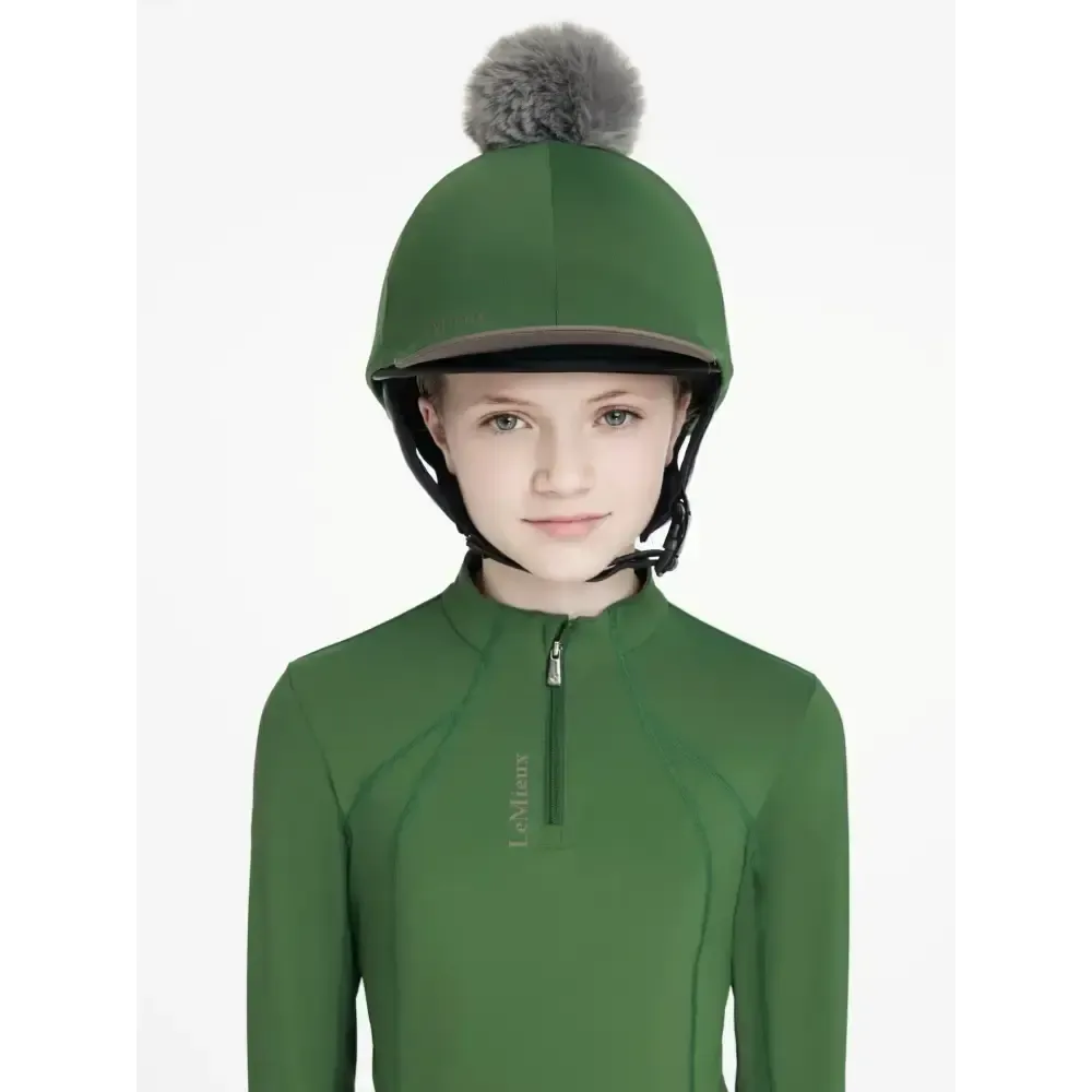 LeMieux Classique Pom Hat Silk Hunter Green Hunter Green One Size Hat Silks