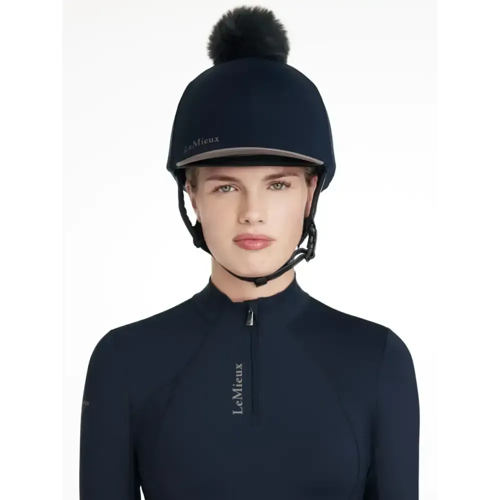 LeMieux Classique Pom Hat Silk Navy Navy One Size Hat Silks