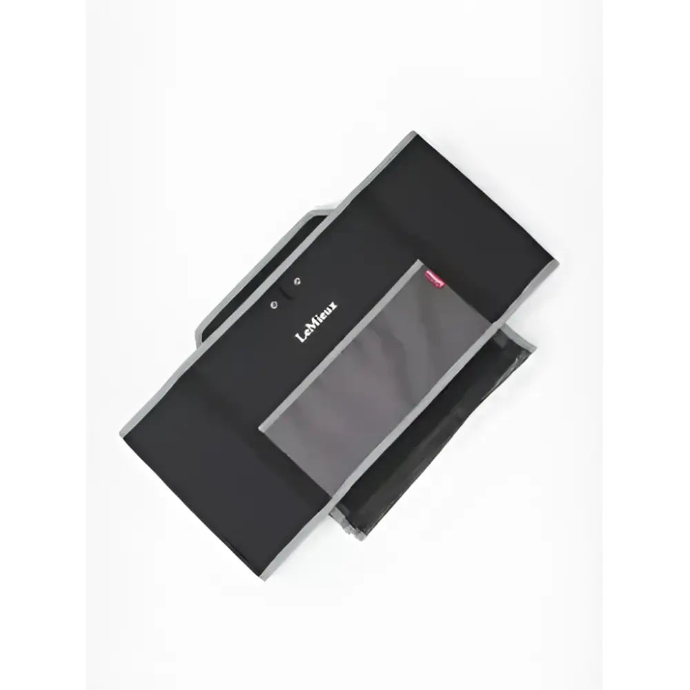 Black lemieux collapsible storage tote with gray mesh and trim for easy organizing and storage on the go