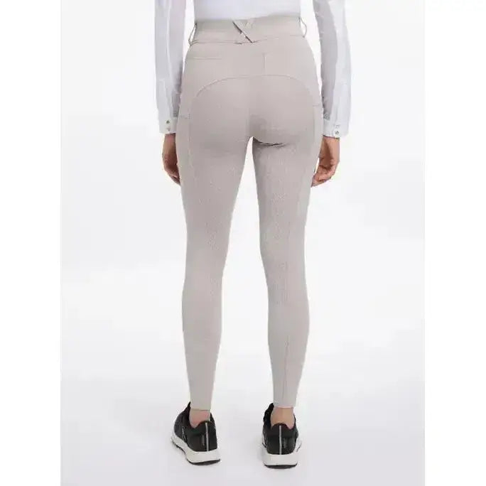 Beige lemieux demi bregging stone riding pants with a fitted design and subtle stitching details