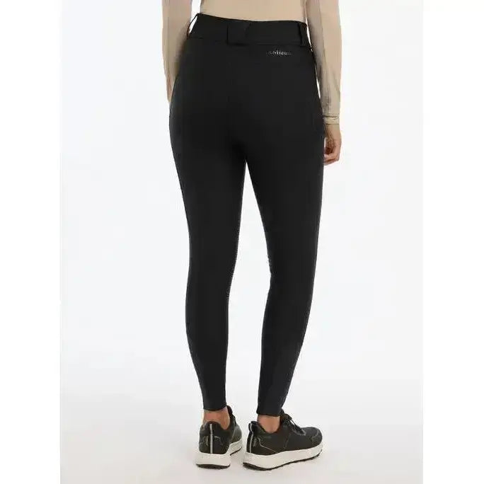 Black lemieux drytex waterproof breeches knee grip with sleek texture and subtle logo on waistband