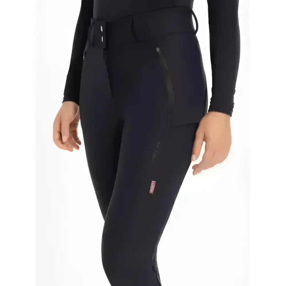 Black lemieux drytex waterproof breeches knee grip navy with sleek fit and zippered pockets for riding comfort