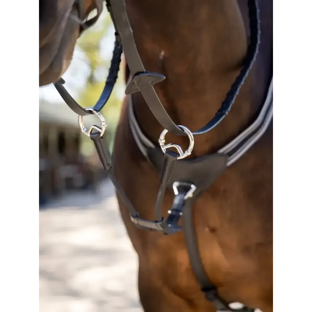 LeMieux Elasticated Martingale Attachment Black/Silver Pony Black/Silver Martingales
