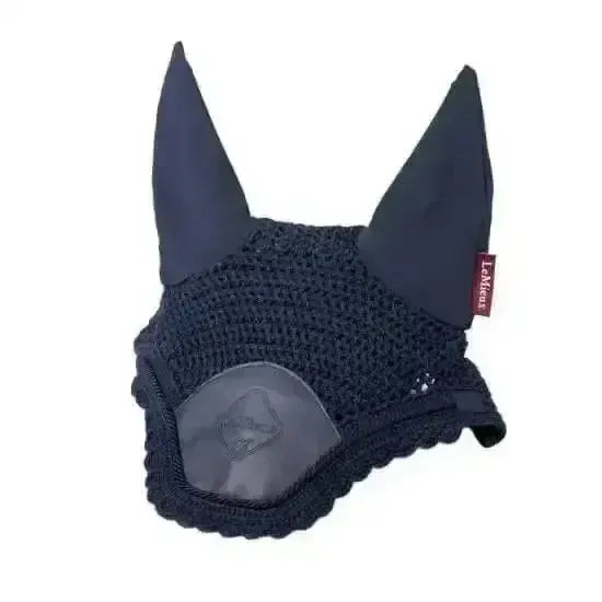 LeMieux Elite Fly Hood Navy Navy Medium Horse Ear Bonnets