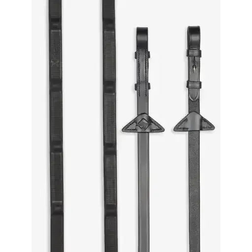 LeMieux Ergo Grip Rubber Reins Black Black Pony Rubber Reins