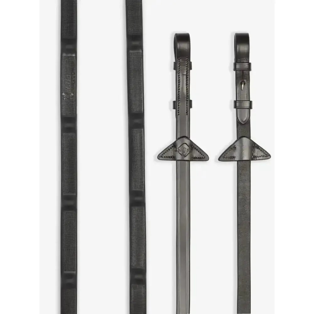 LeMieux Ergo Grip Rubber Reins Brown Brown Pony Rein Stops