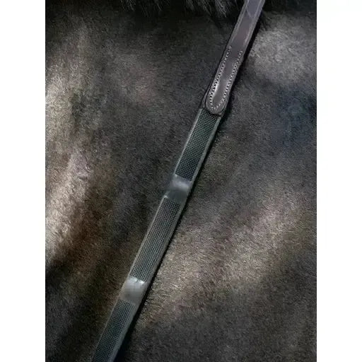 LeMieux Ergo Grip Rubber Reins Brown Brown Pony Rein Stops