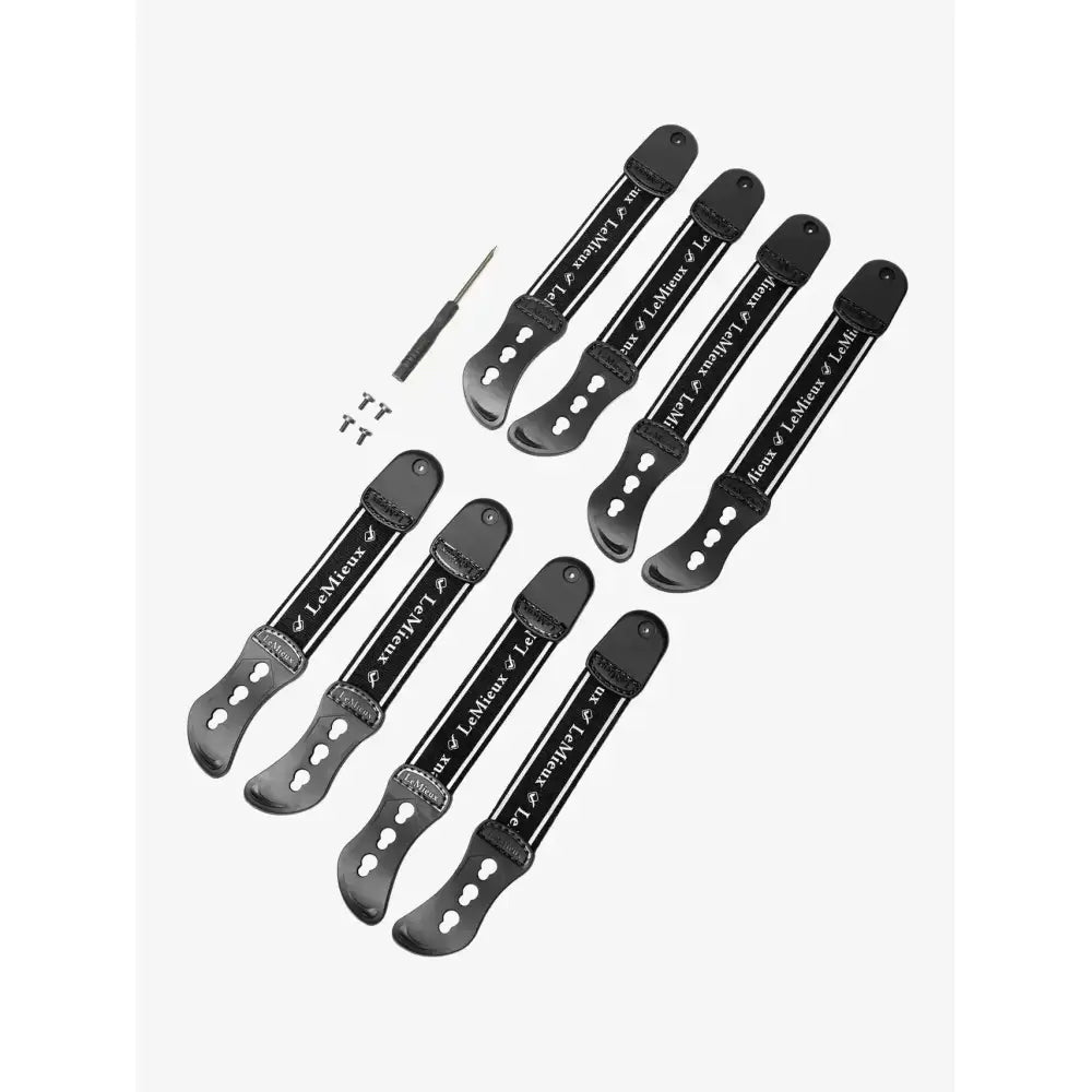 Black lemieux exo-flex ankle spare strap set with silver branding and textured grip surfaces for secure fit
