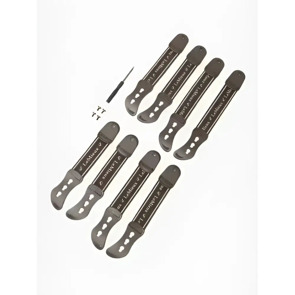 Black metal bike chain tool set with engraved branding and small screwdriver for lemieux exo-flex ankle spare use