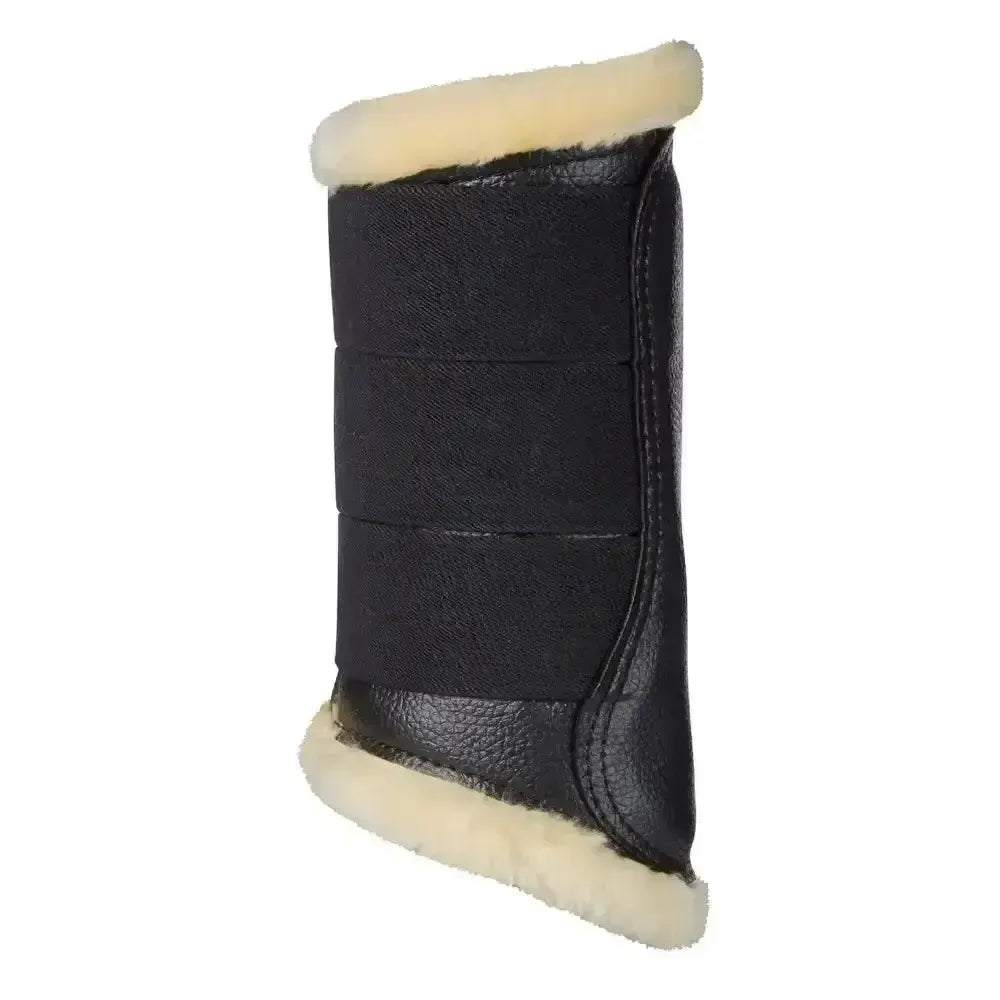 LeMieux Fleece Lined Brushing Boots Black Natural Medium Brushing Boots