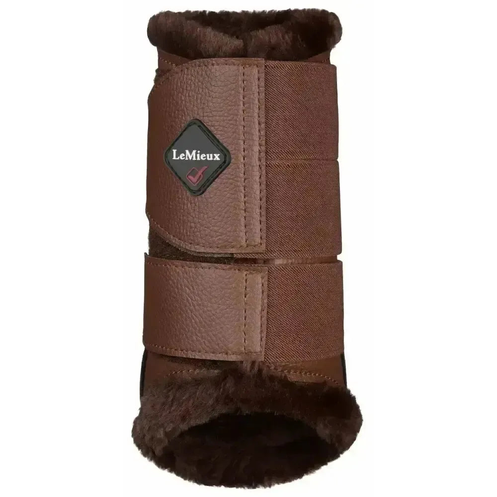 LeMieux Fleece Lined Brushing Boots Brown Medium Brushing Boots