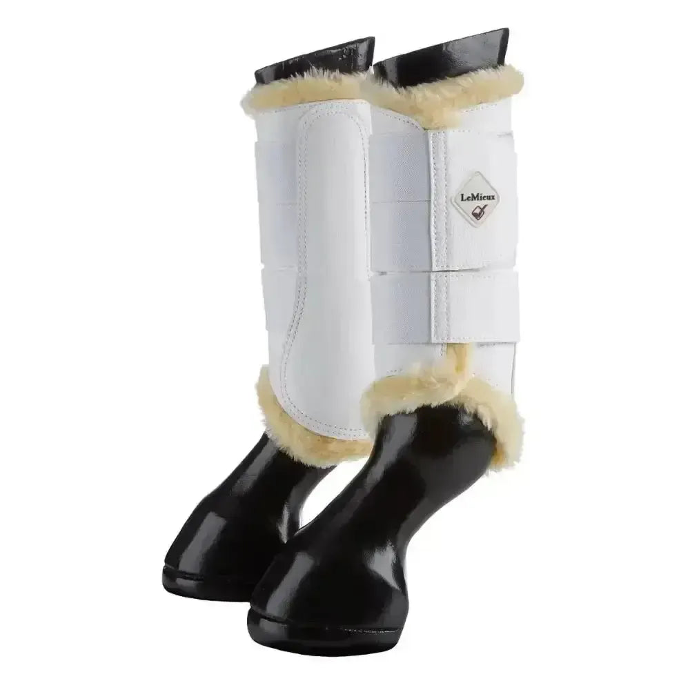 LeMieux Fleece Lined Brushing Boots White Medium Brushing Boots