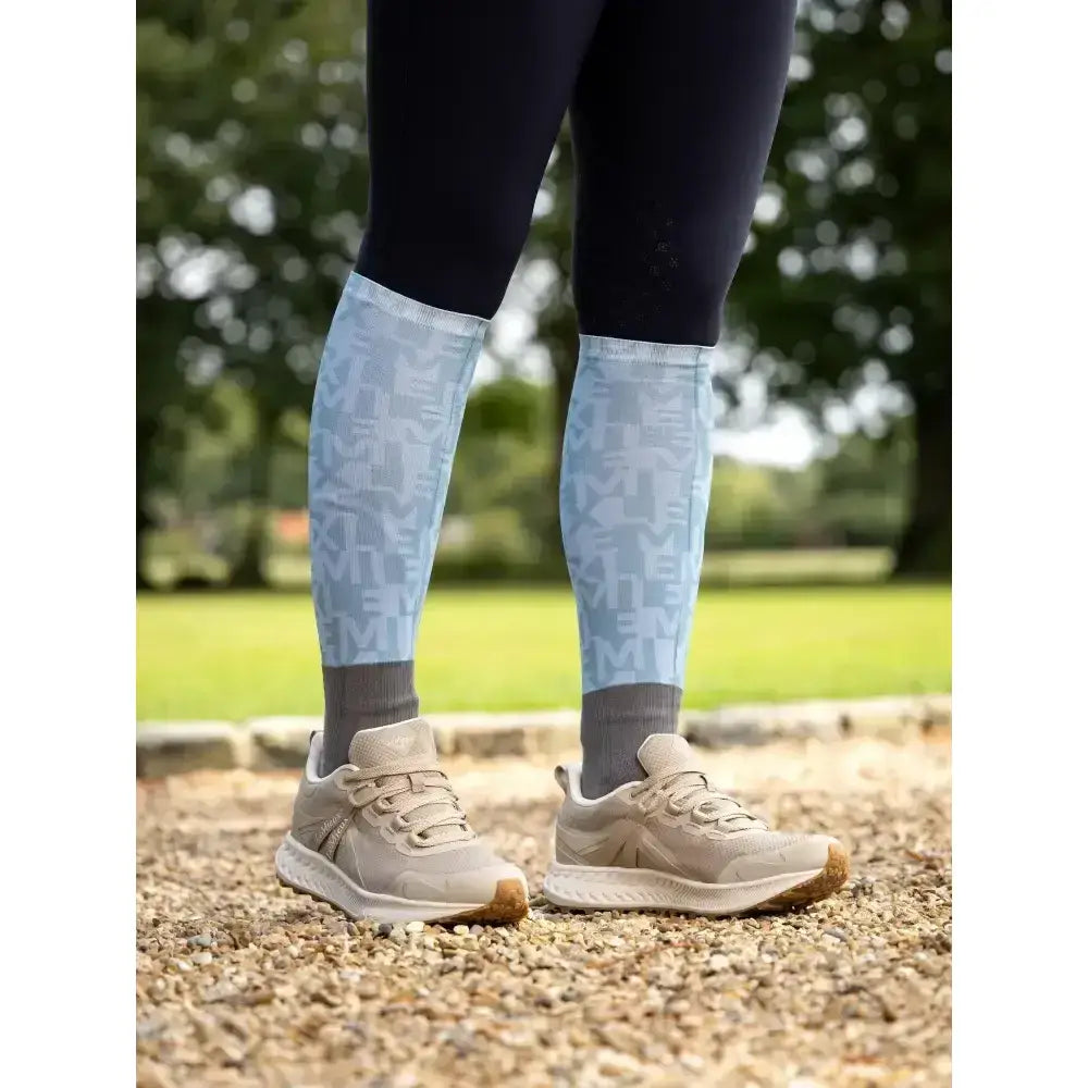 Light blue lemieux footsie socks casey glacier with subtle geometric pattern and dark gray cuffs for a funky style