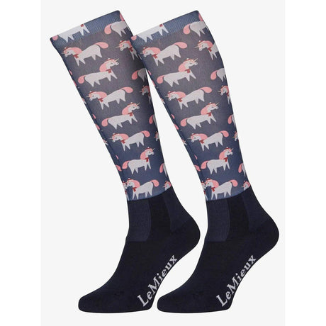 LeMieux Footsie Socks Christmas UnicornsJuniorRiding Socks Barnstaple Equestrian Supplies