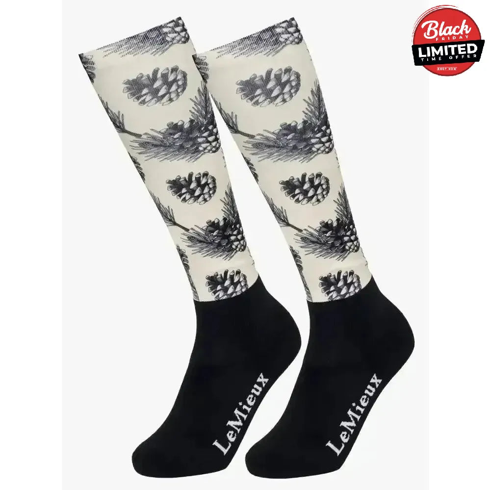 LeMieux Footsie Socks Pine Cones Junior Riding Socks