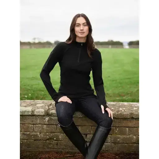 Lemieux Frances Quarter Zip Fleece Black Black UK 6 Fleece Tops