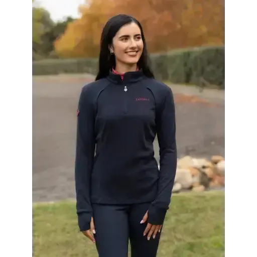Lemieux Frances Quarter Zip Fleece Navy Navy UK 6 Fleece Tops