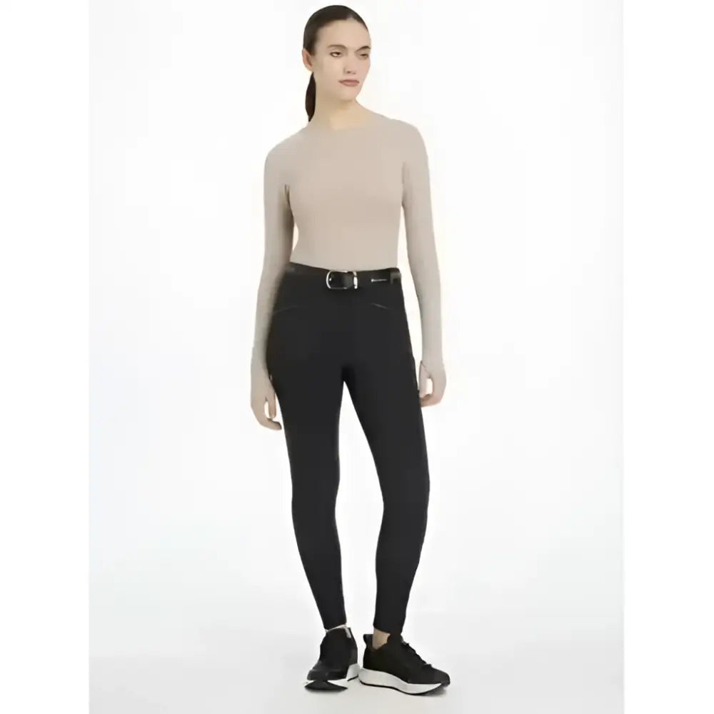 Black lemieux freya pro fitted riding pants with sleek design and subtle stitching details for perfect performance