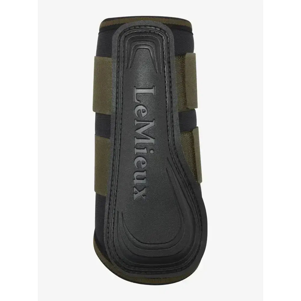 Black and olive green lemieux grafter boots alpine with embossed branding highly durable brushing boots