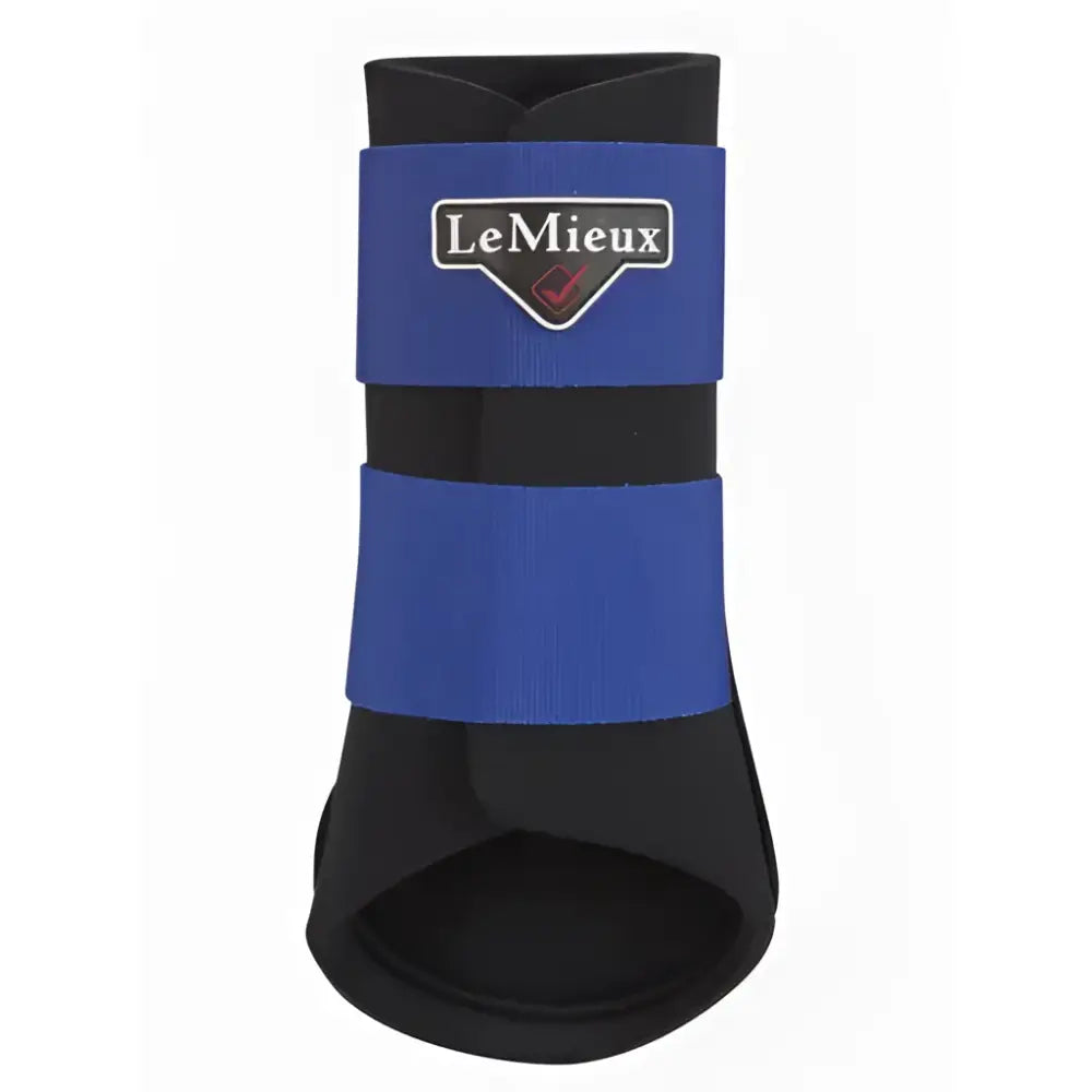 Blue and black lemieux grafter brushing boot benetton with padded design for horse leg protection