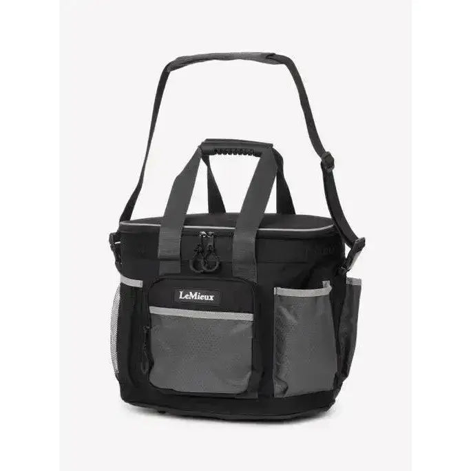 Lemieux grooming bag black utility tote with mesh side pockets and reinforced top handle for tough grooming carry-all