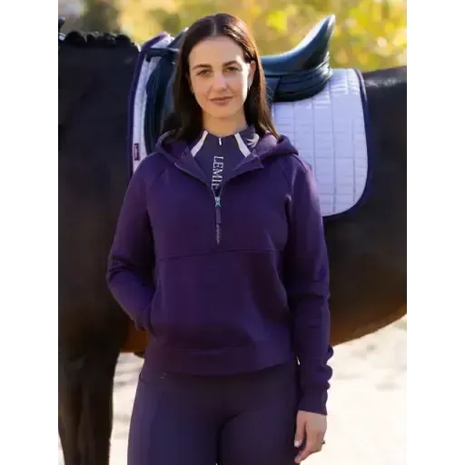 Lemieux Henrietta Half Zip Hoodie Juniper Juniper UK 6 Hoodies