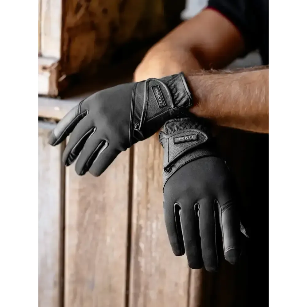 Lemieux Hybrid Riding Gloves Black Black 7 Riding Gloves