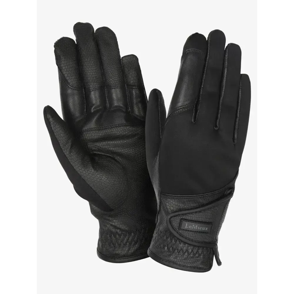 Lemieux Hybrid Riding Gloves Black Black 7 Riding Gloves